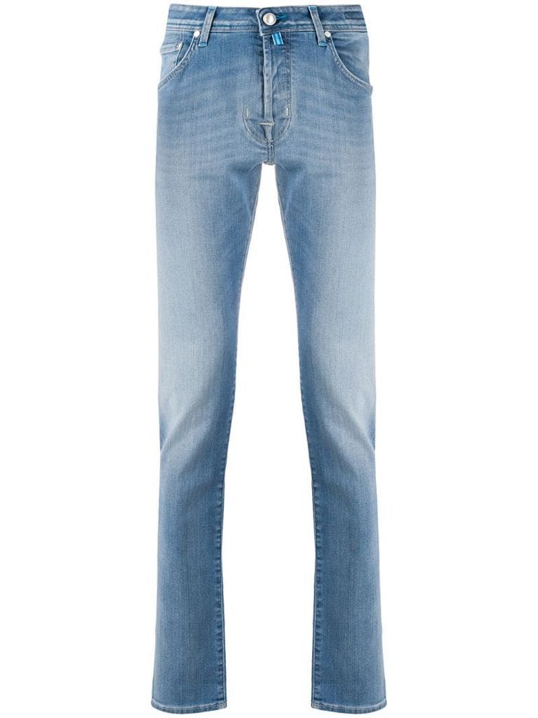 high-rise slim fit jeans