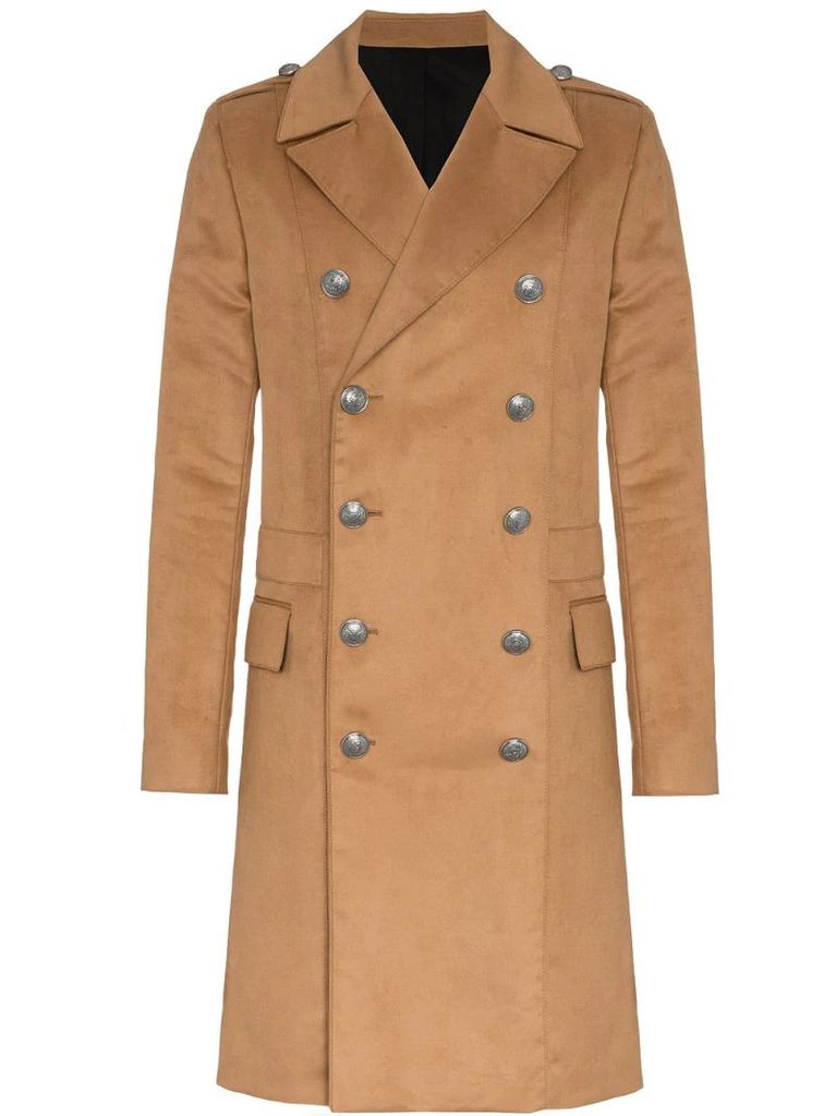 double breasted camel coat