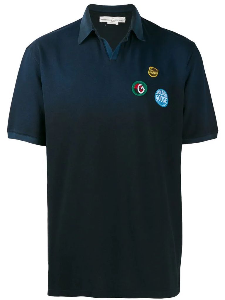 logo patchwork polo shirt