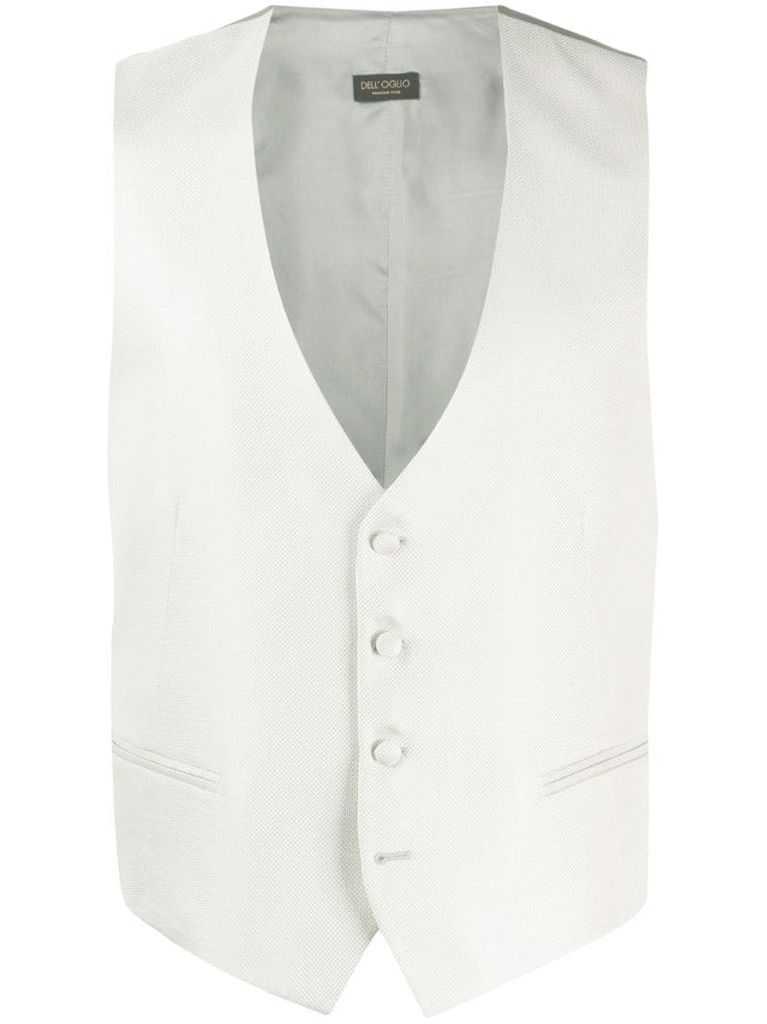 V-neck silk waistcoat