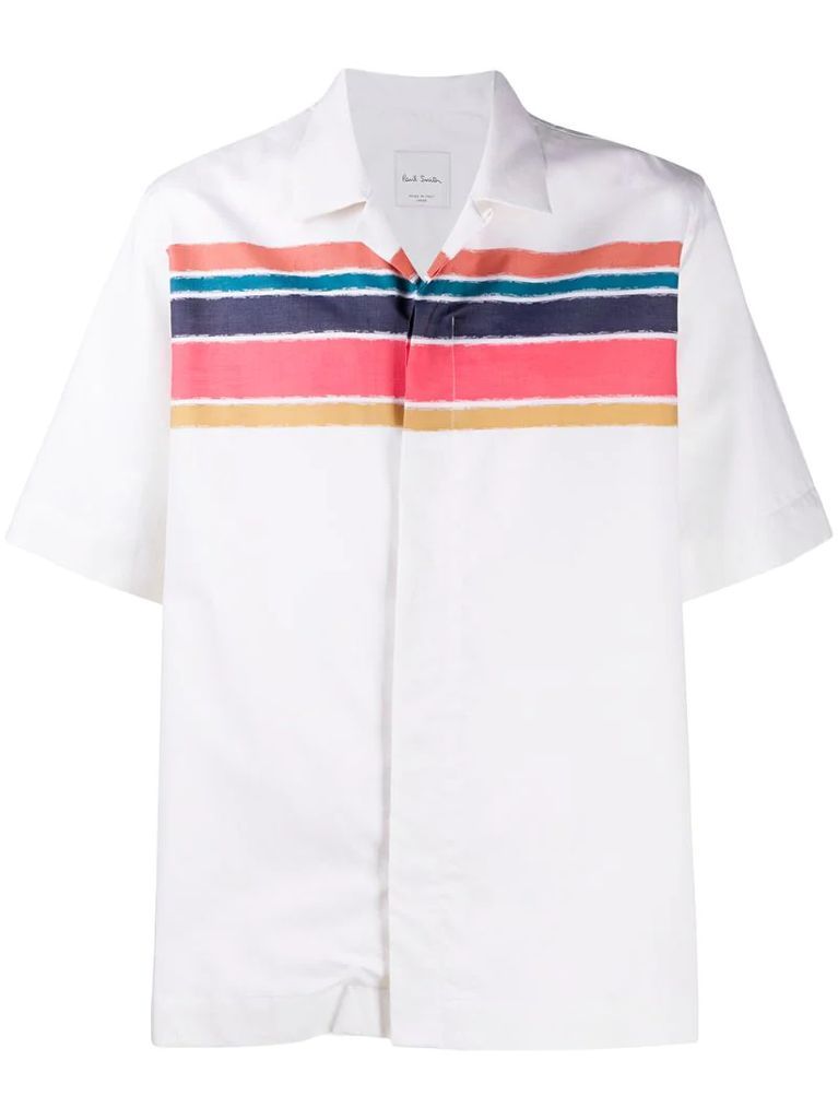 short sleeve stripe print shirt
