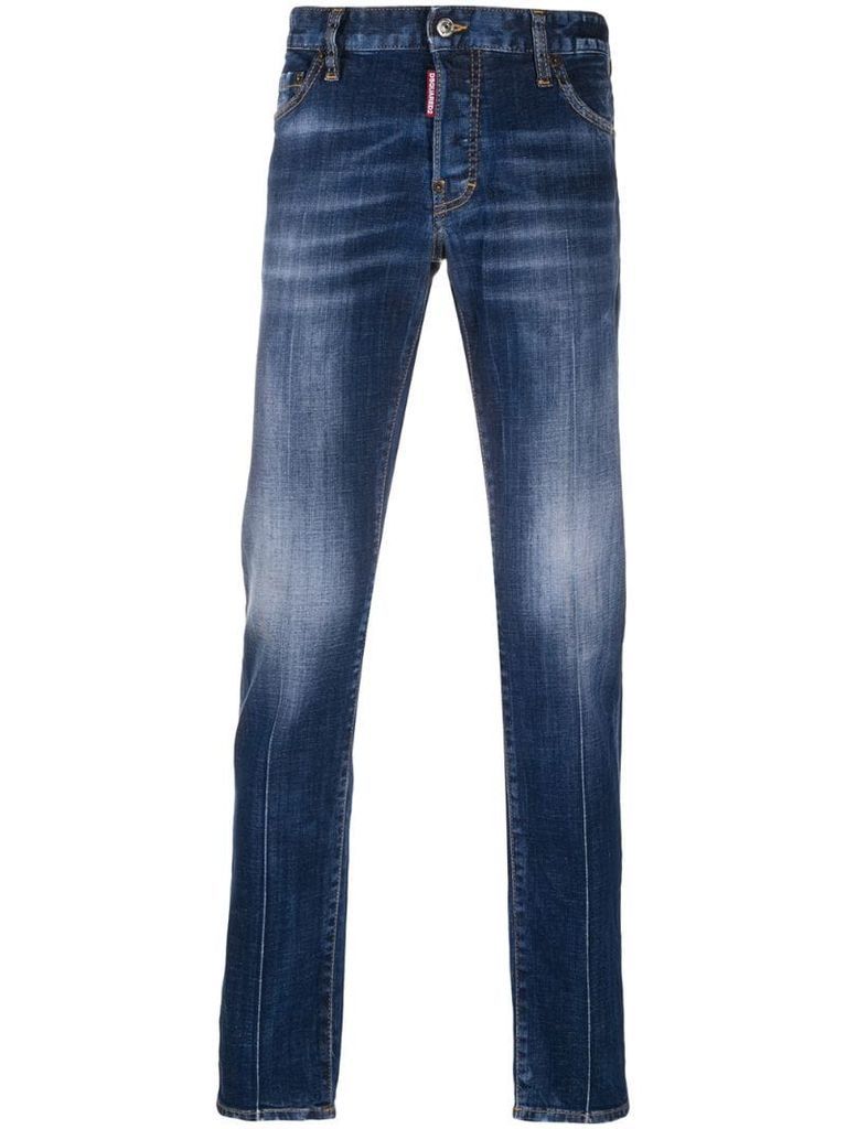 faded-effect slim-fit jeans