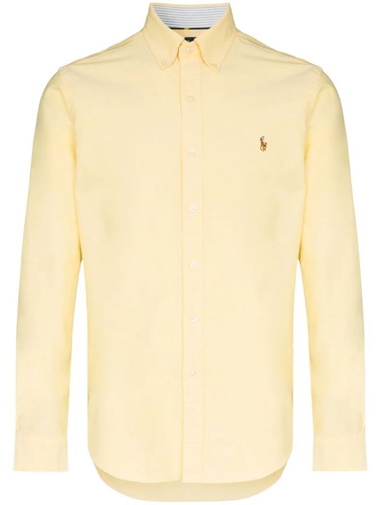 logo-embroidered button-down shirt