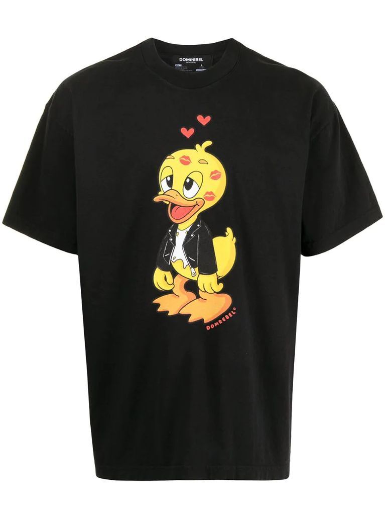 kisses duck print T-shirt