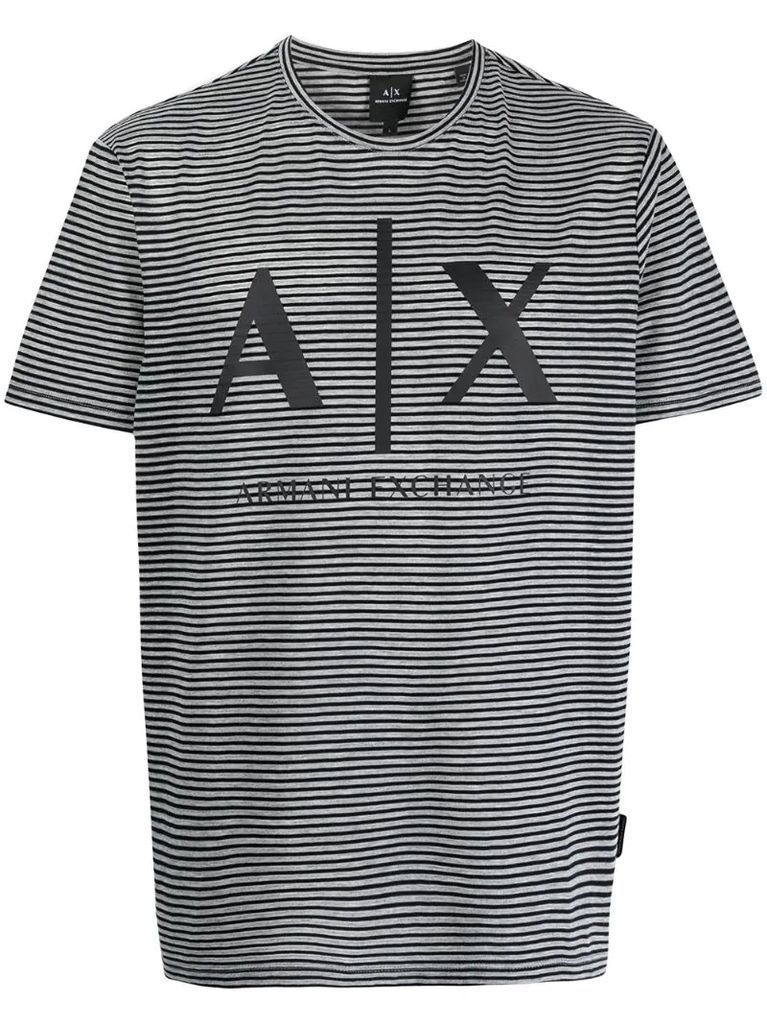 logo-printed striped T-shirt