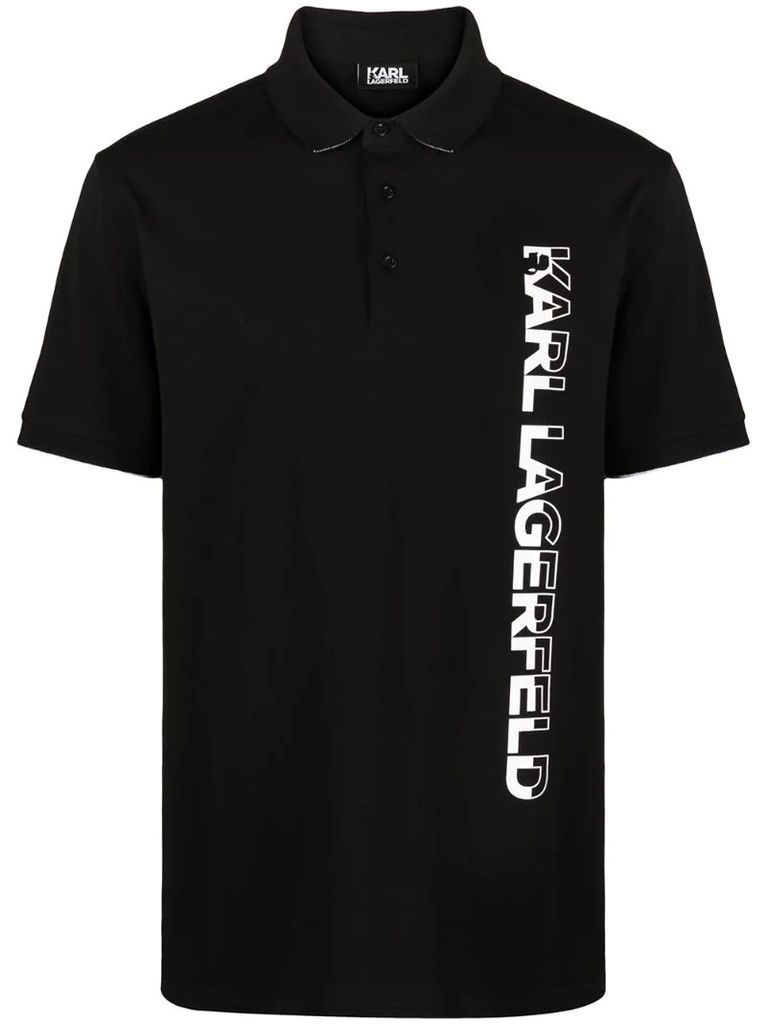 logo-print stretch-cotton polo shirt