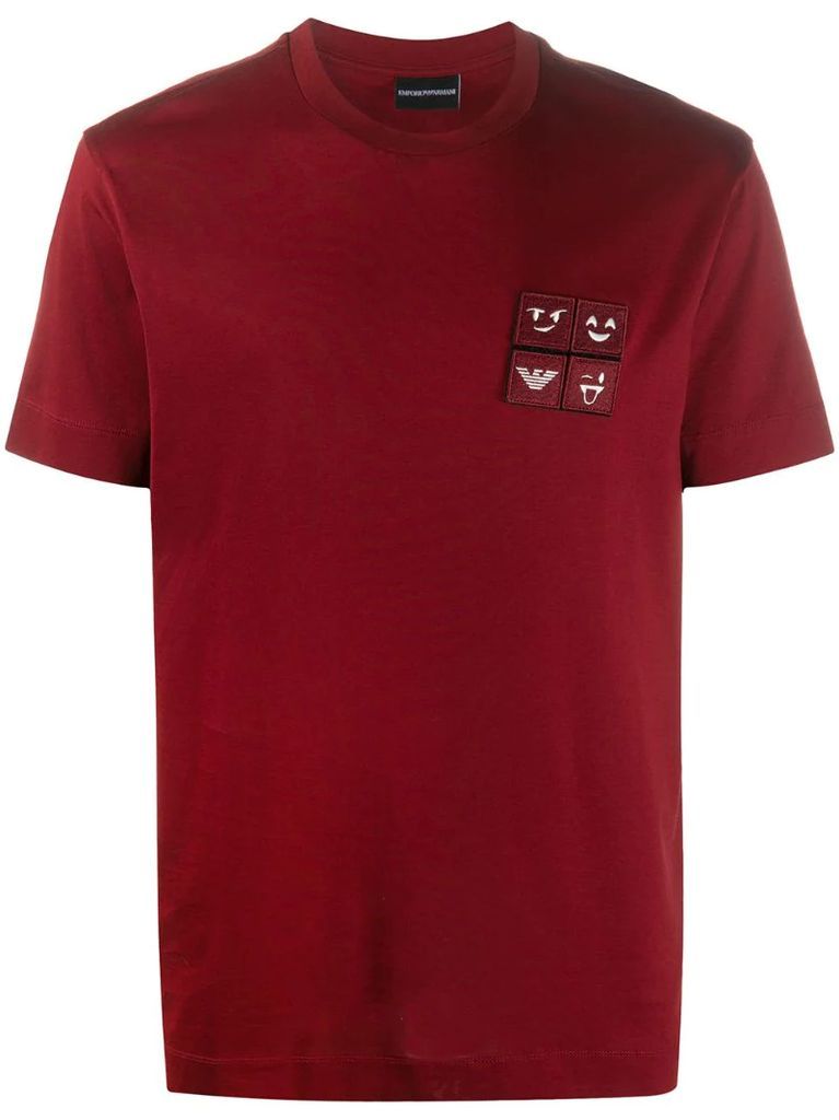 short-sleeved logo patch T-shirt
