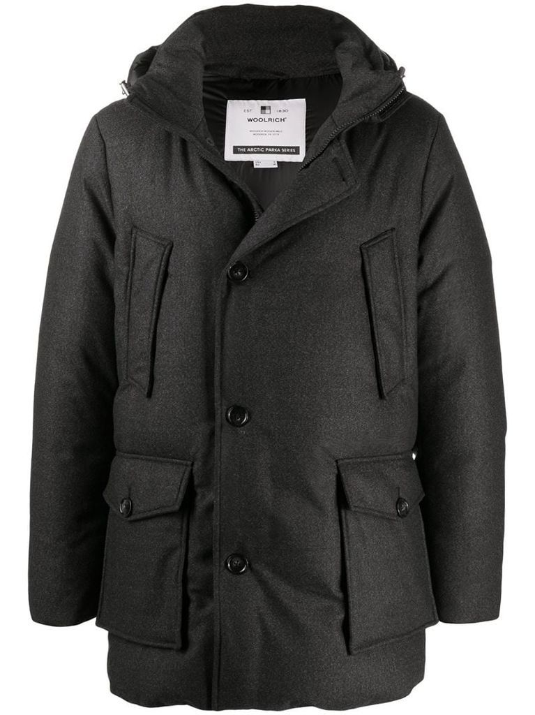 padded hooded coat