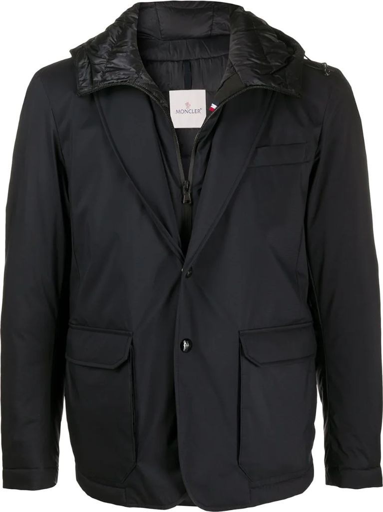 layered blazer-effect padded jacket