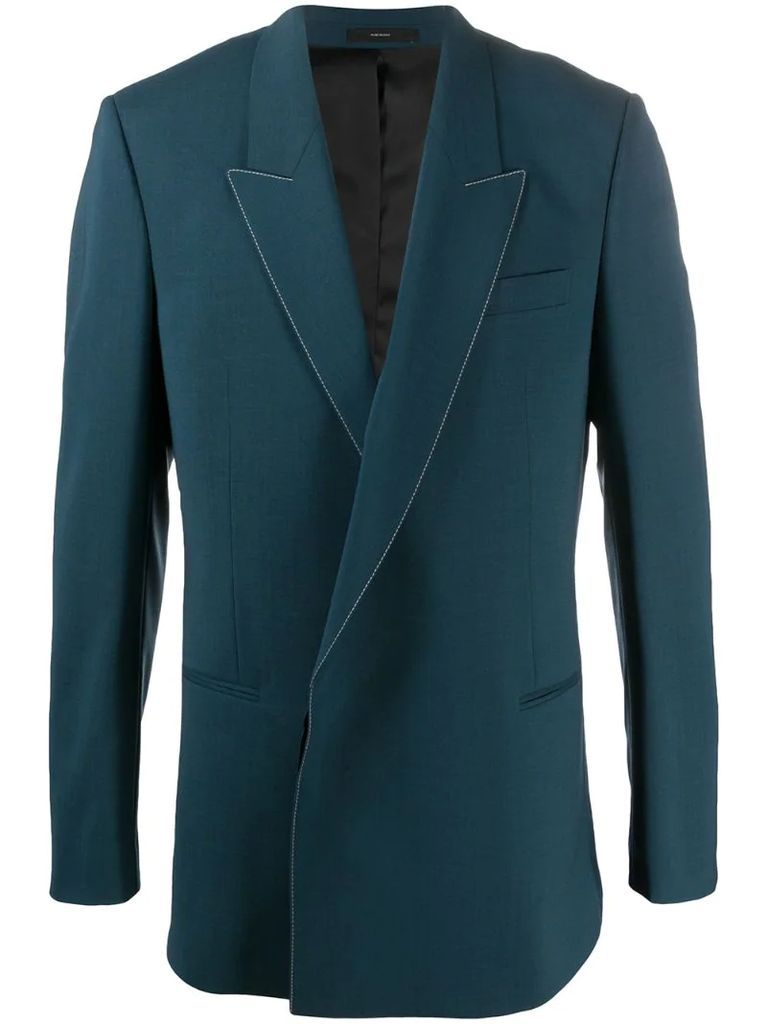 oversize contrasting stitch blazer