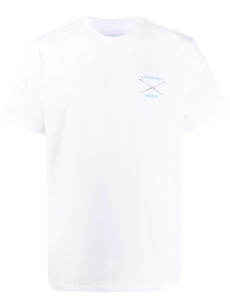 skiing logo print T-shirt