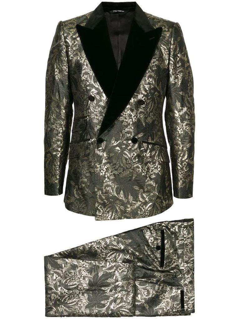 double-breasted jacquard dinner suit