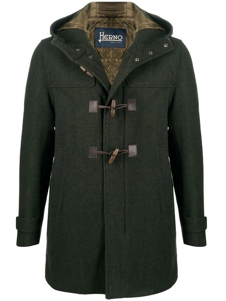 hooded virgin wool duffle coat