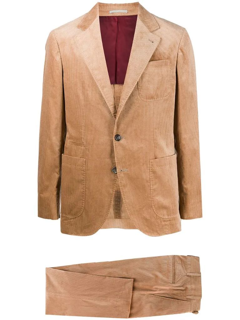 single-breasted corduroy suit