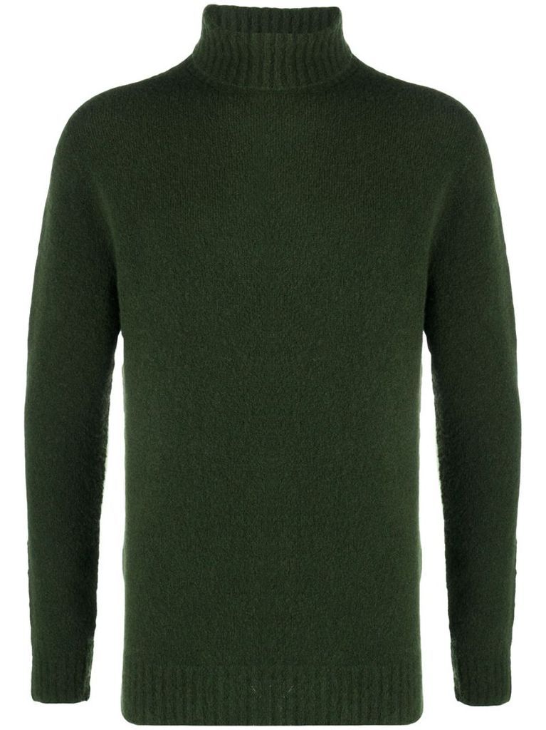 green wool jumper