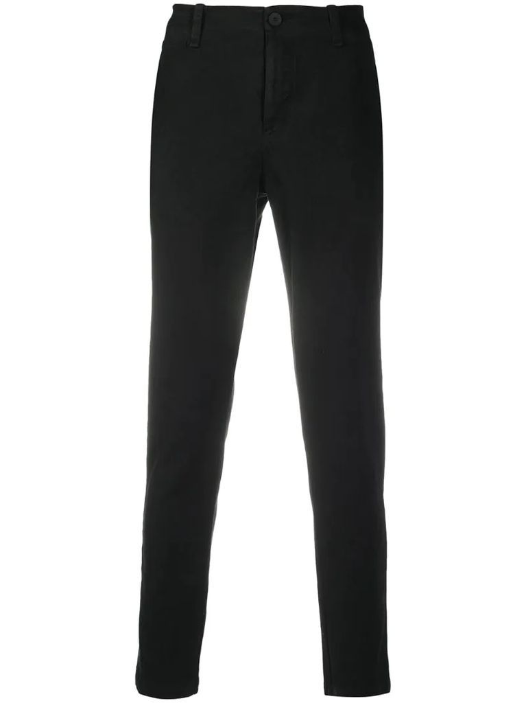 fitted wool-blend trousers