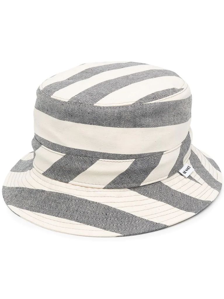 stripe-print bucket hat