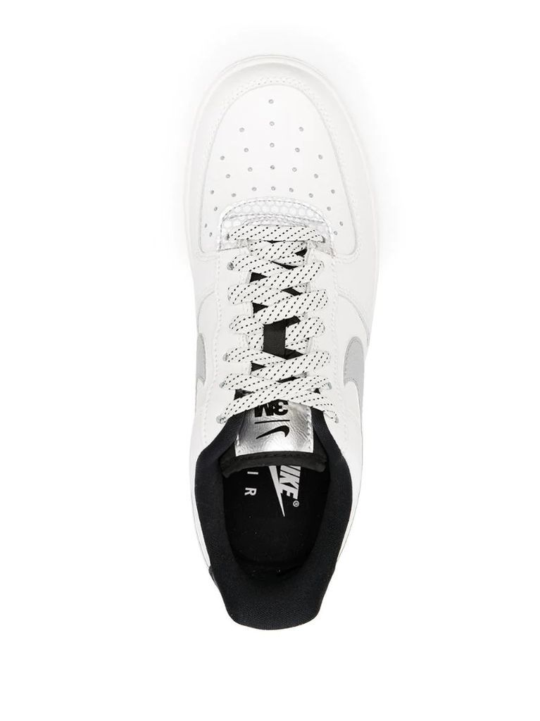 perforated-detail lace-up sneakers