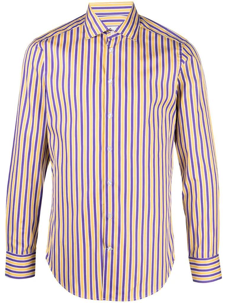 striped print shirt