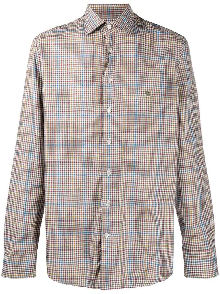 checked button-up shirt