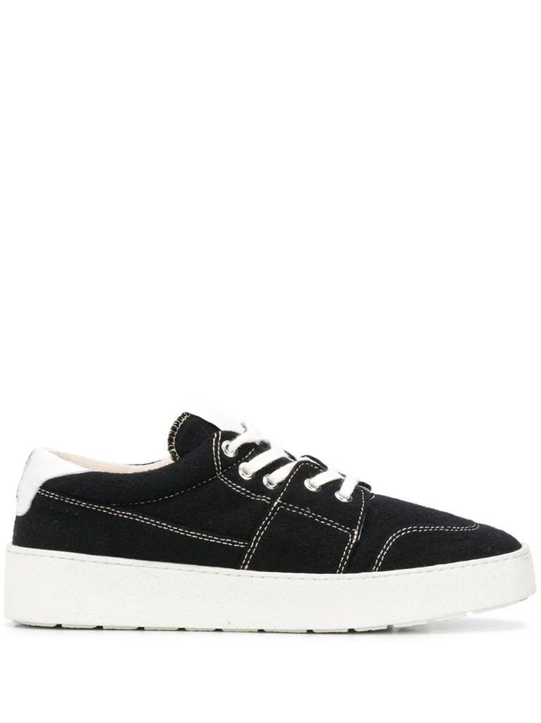 Spring leather-trimmed sneakers