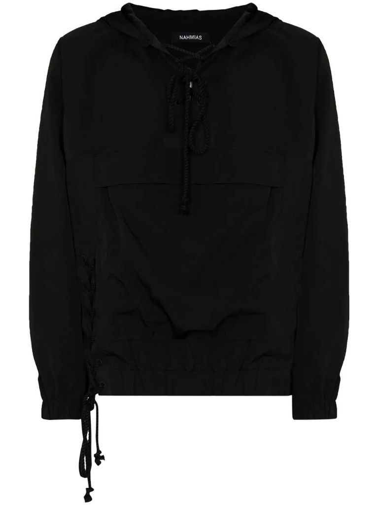 laced hooded jacket