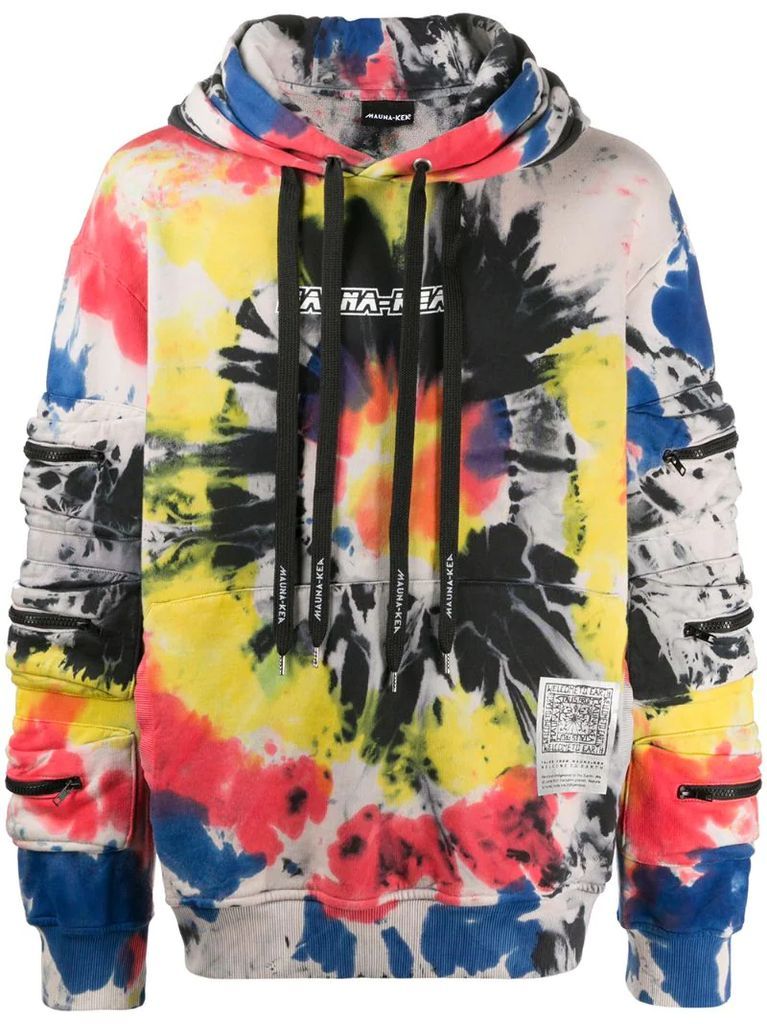tie-dye logo print hoodie