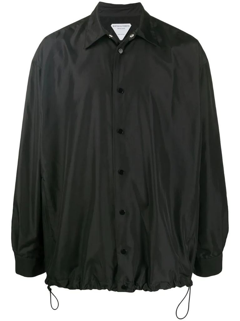 shirt-style drawstring-hem coat