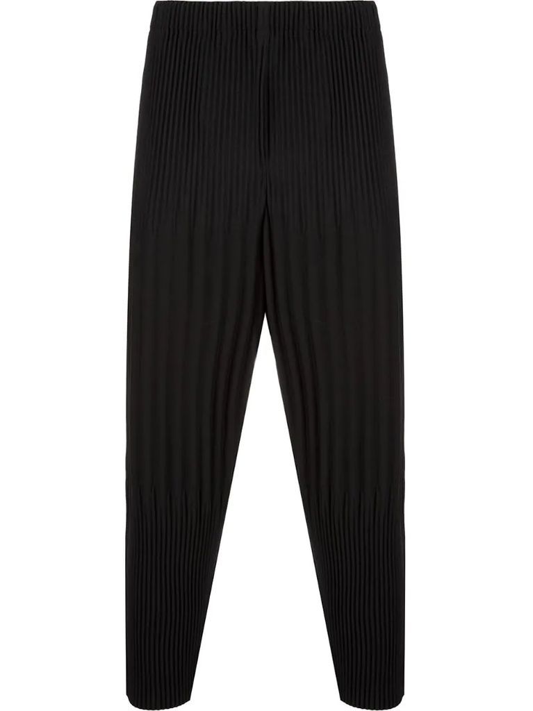 pleated drop-crotch trousers