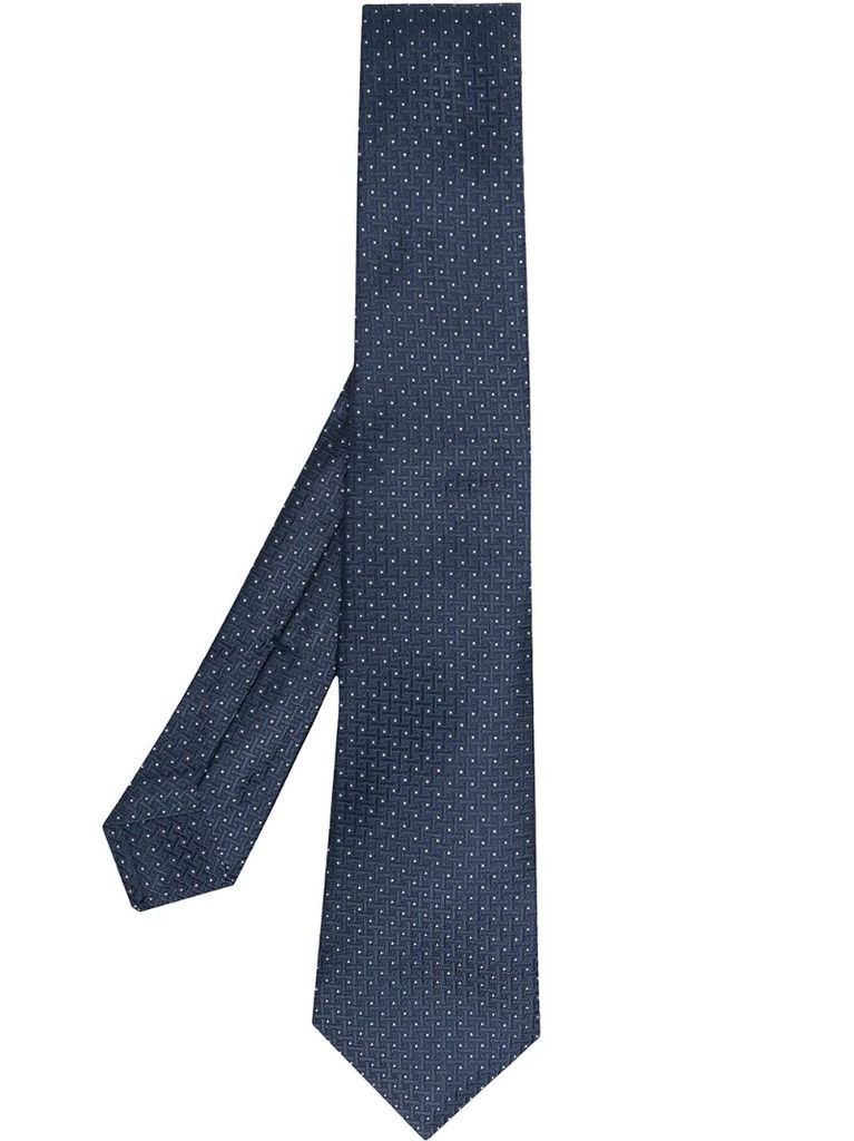 geometric-embroidery silk tie