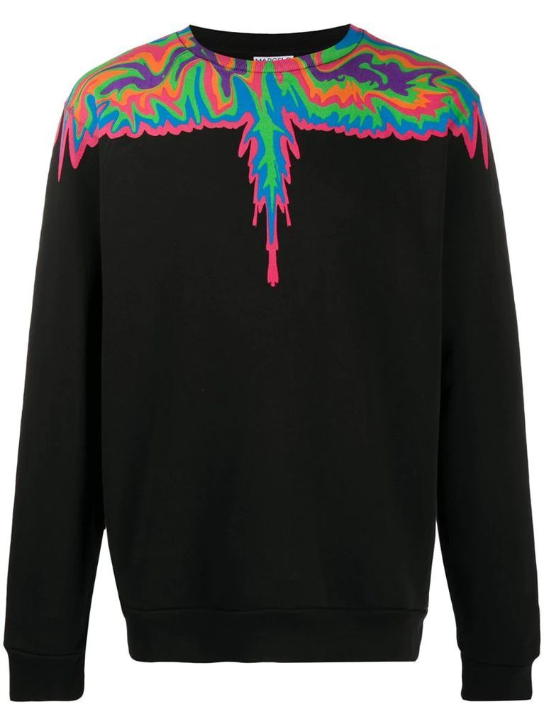 Psychedelic Wings-print sweatshirt