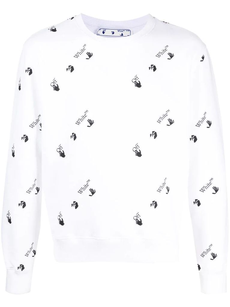 all-over logo cotton sweatshirt