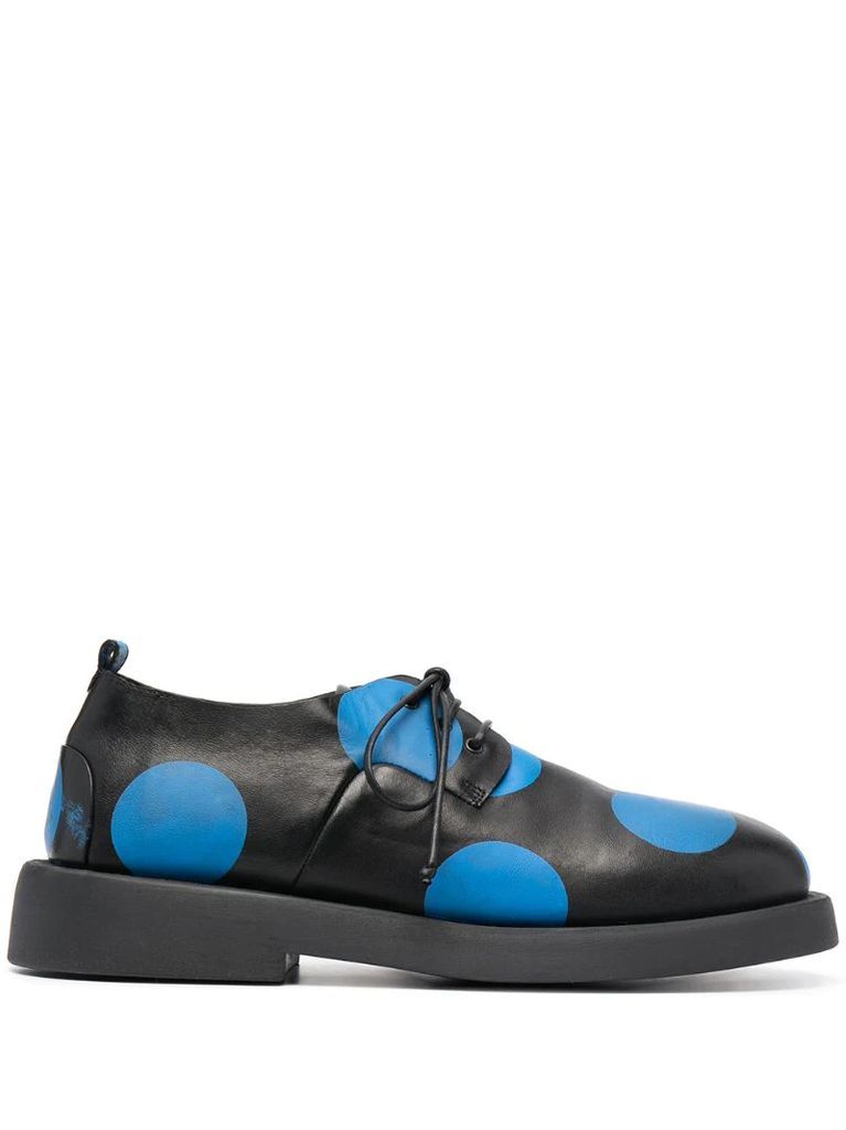 polka-dot leather derby shoes