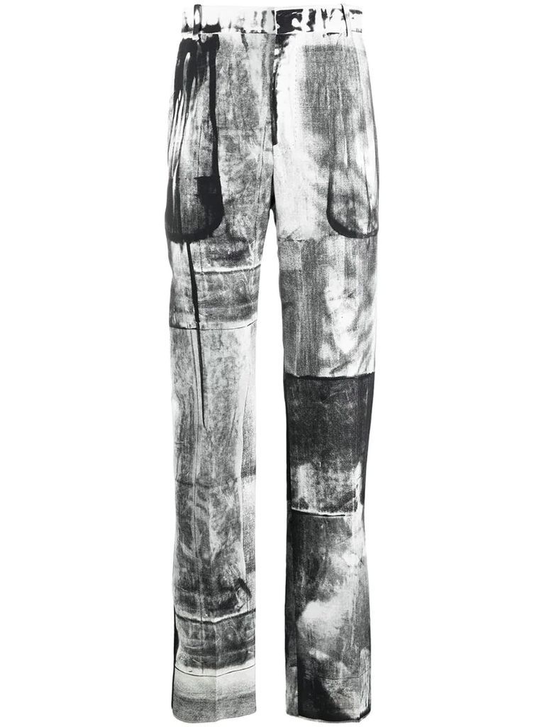 X-ray print tailored trousers