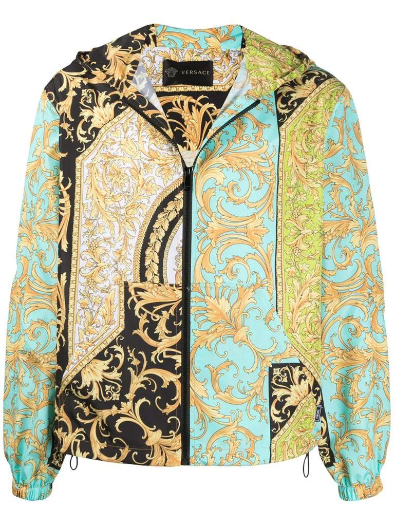 Barocco print hooded jacket