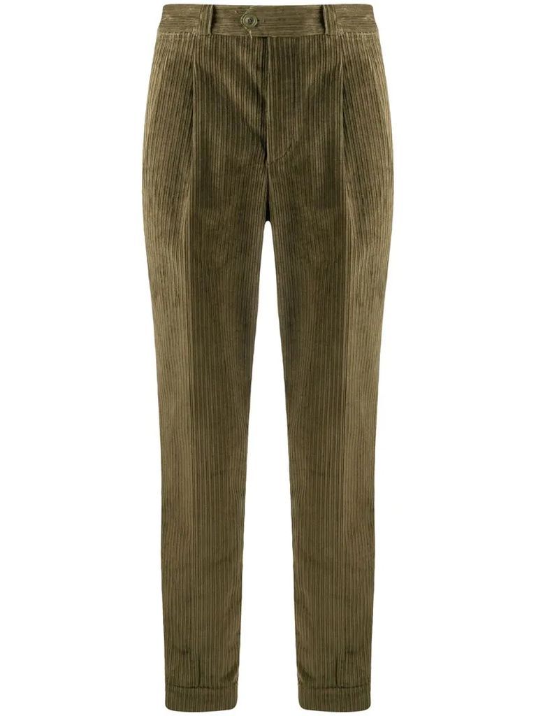 corduroy tapered cotton trousers