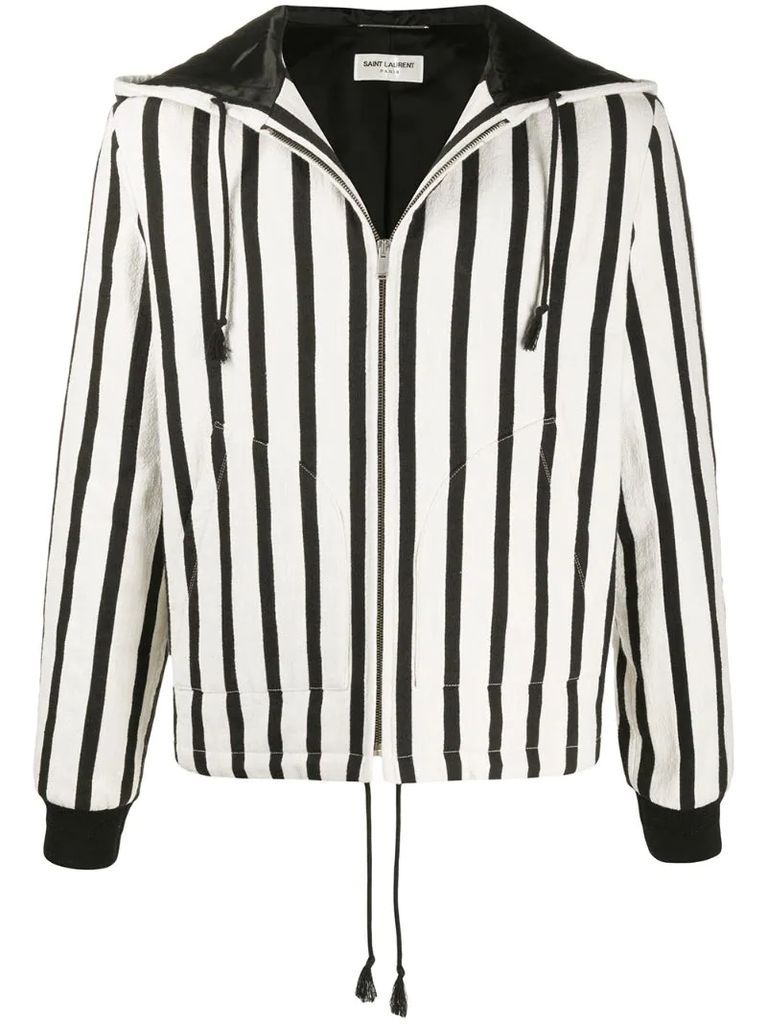 vertical stripe zipped jacket