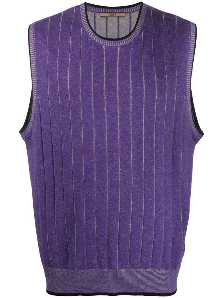 2000s knitted pinstripe vest