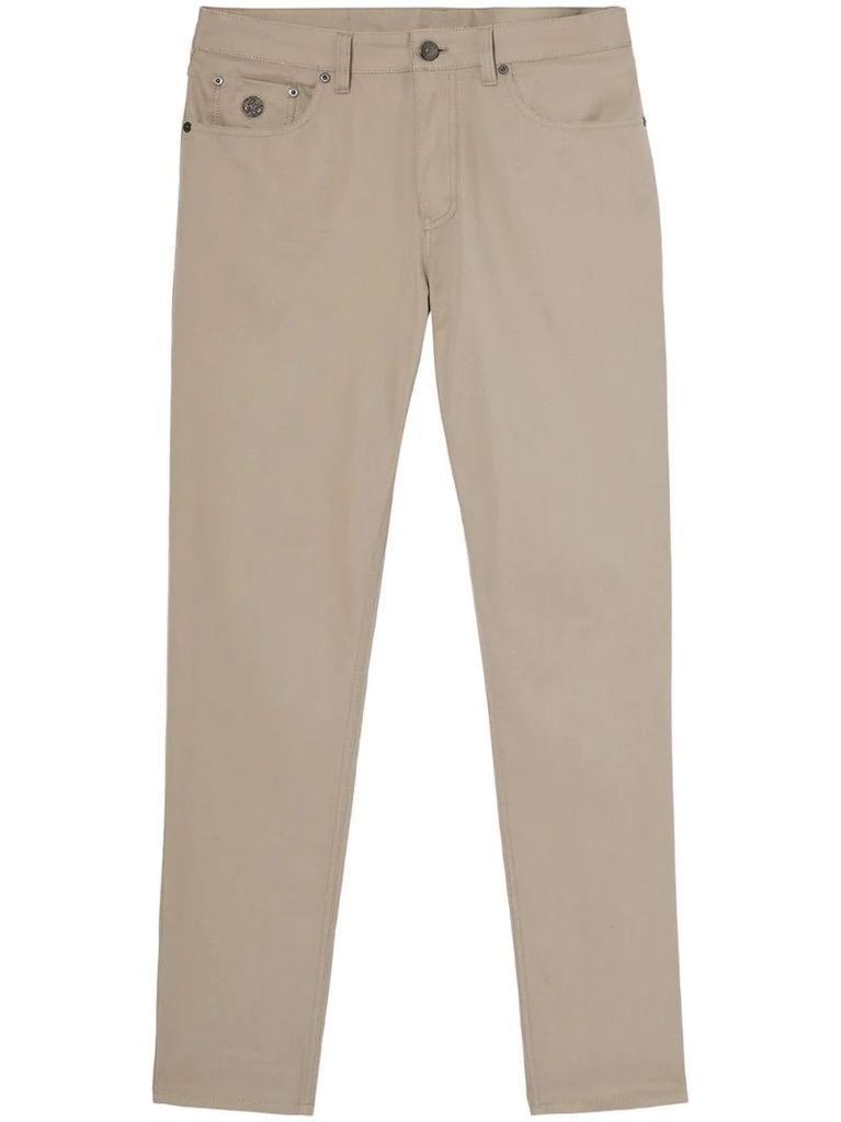 low-rise slim-fit chinos