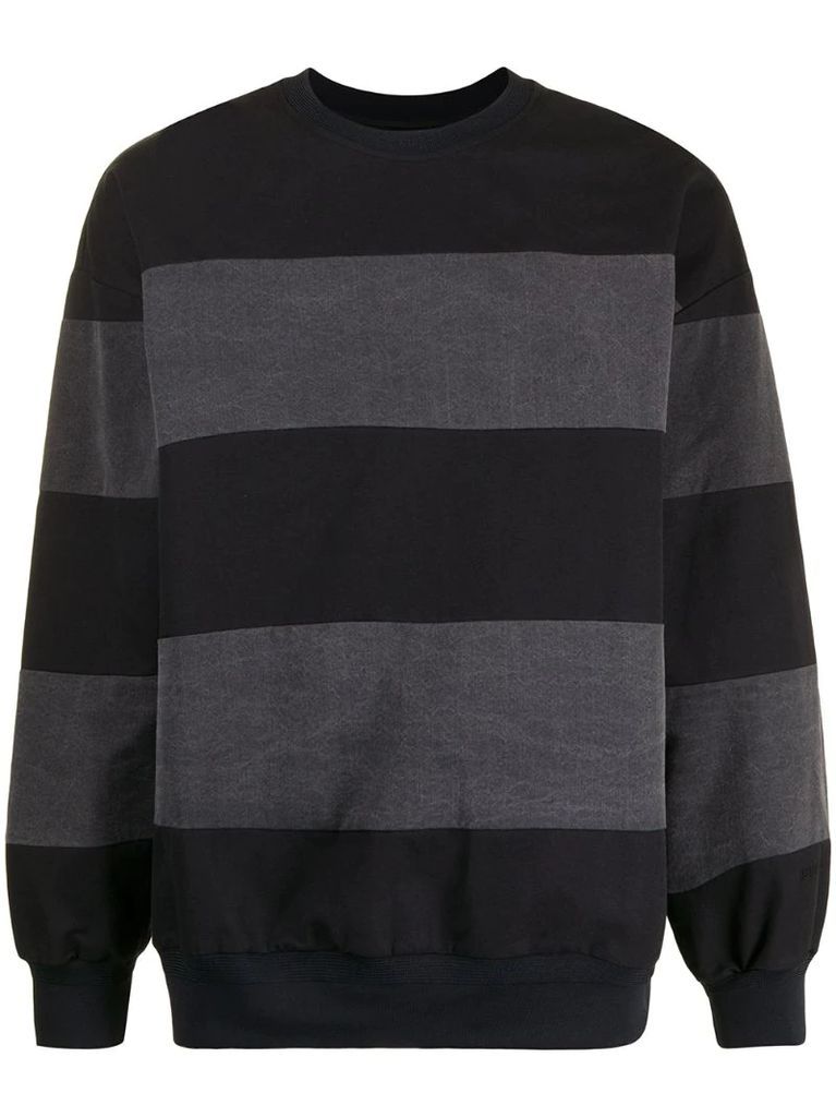 striped rib-trimmed cotton sweatshirt