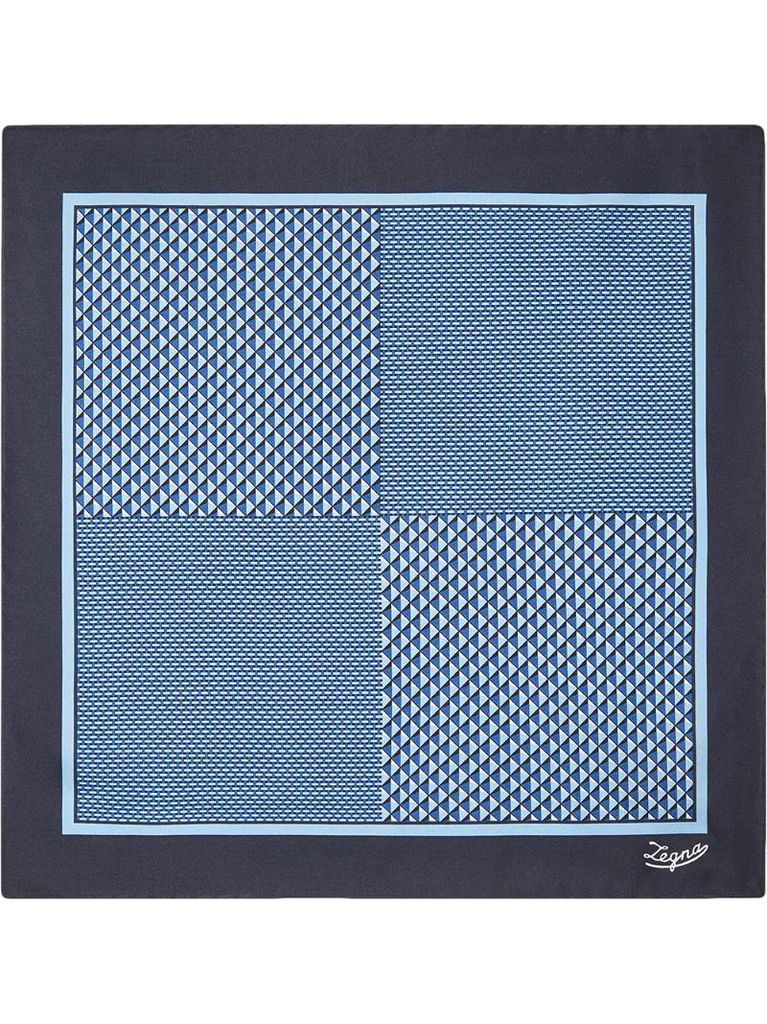 graphic-print silk pocket square