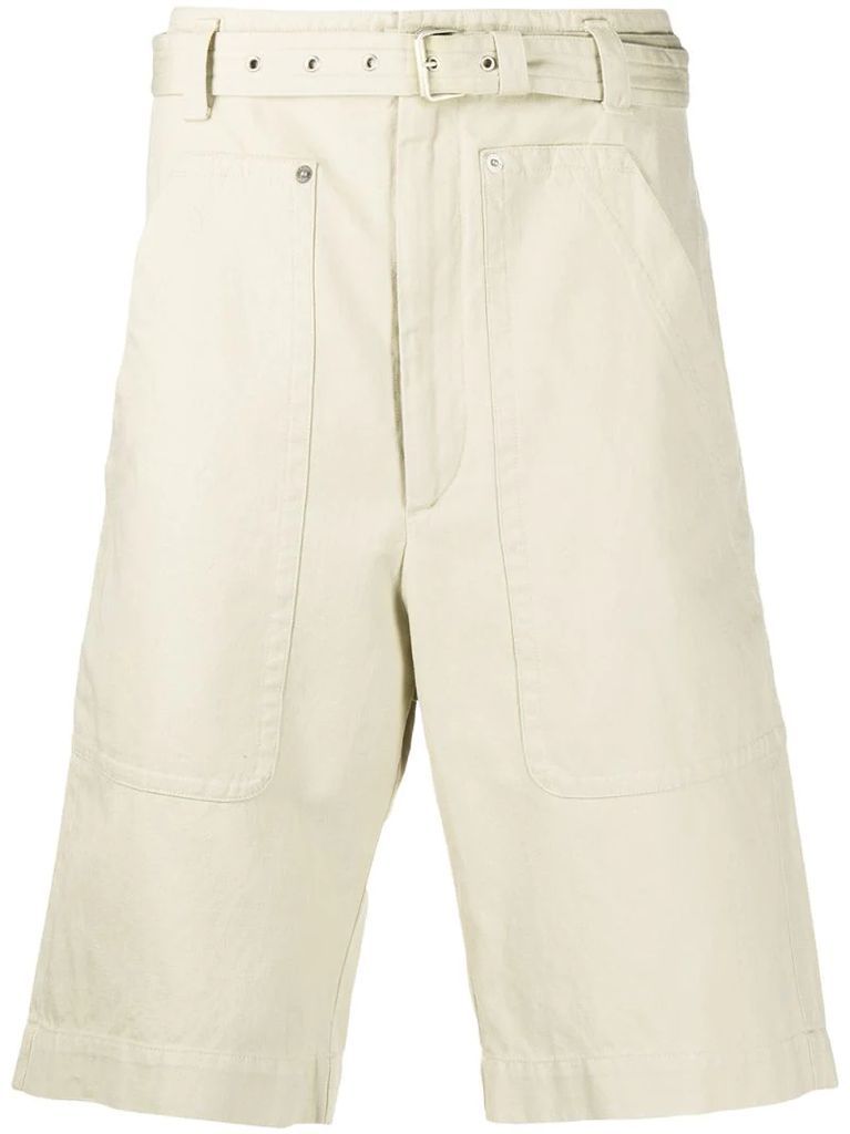 belted Bermuda shorts
