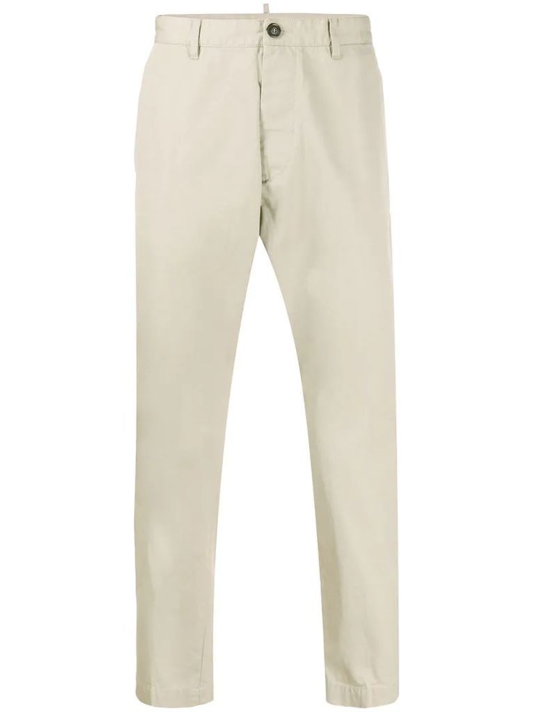 slim-fit cropped chino trousers