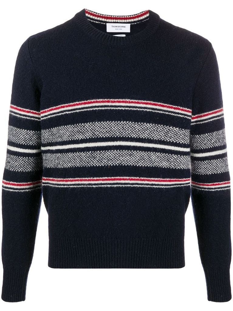 birdseye jacquard knitted jumper