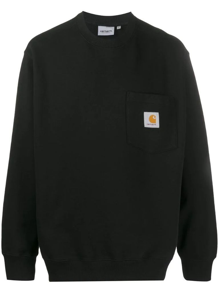 logo patch chest pocket sweatshirt