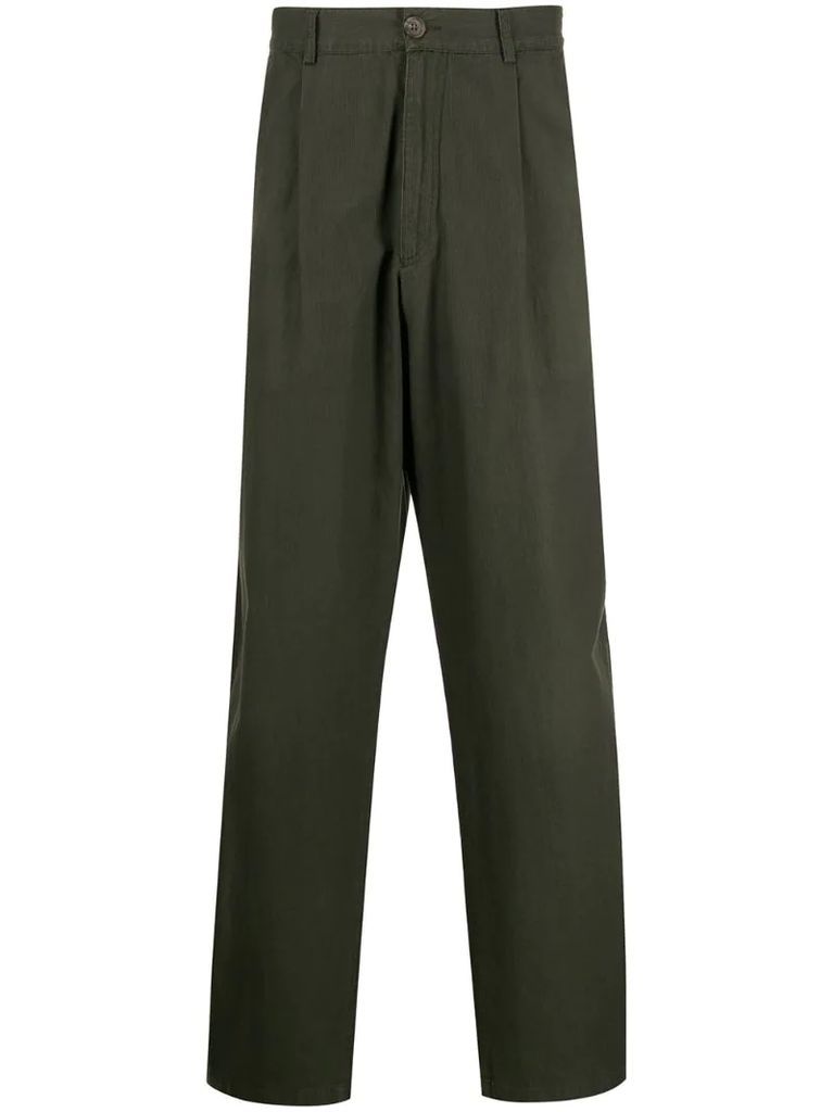 1990s micro pleats tapered trousers