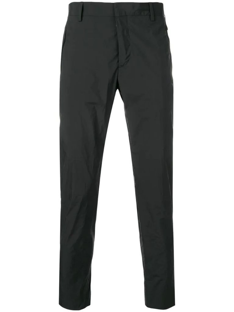 crinkle-effect tailored trousers