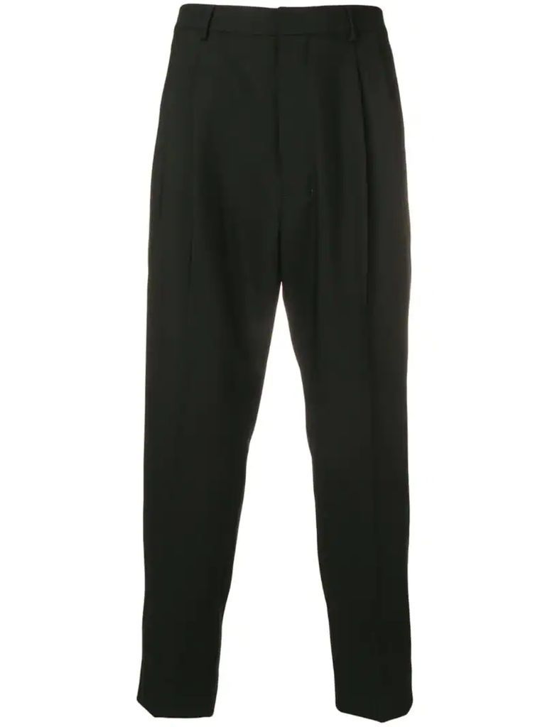 High-Waisted Pleated Trousers