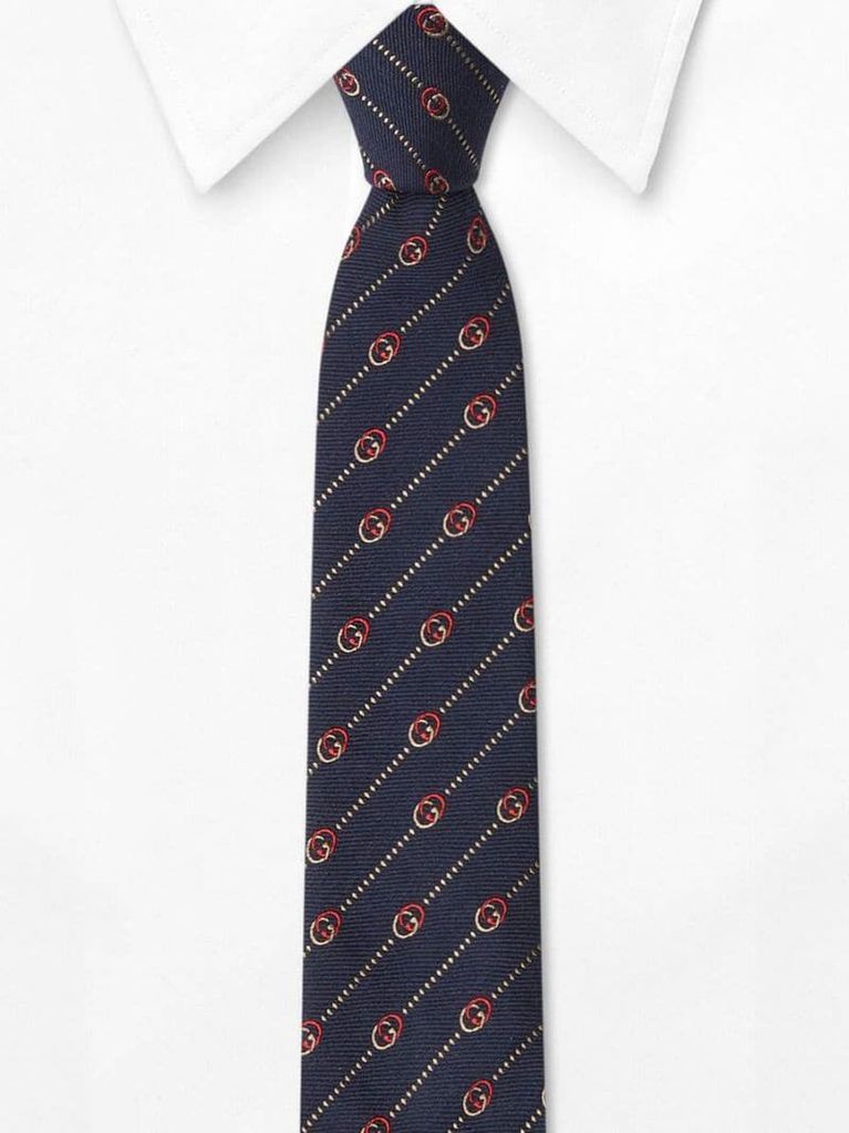 logo-embroidered tie