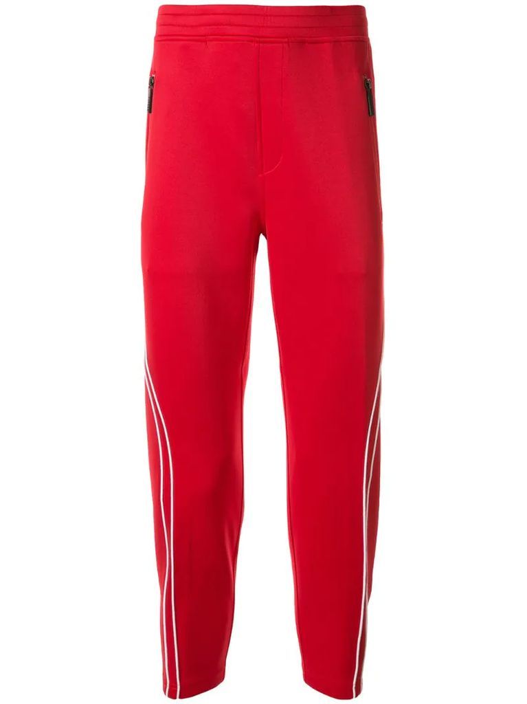 contrast piping track pants